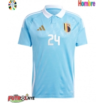 Camiseta Bélgica Amadou Onana #24 Visitante Equipación Eurocopa 2024 manga corta